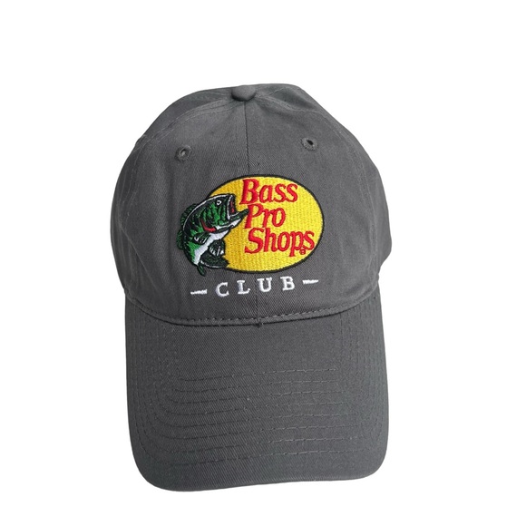 Bass Pro Shops Other - Bass Pro Shops Club Embroidered Gray Strapback Cotton Baseball Cap Hat Fishing